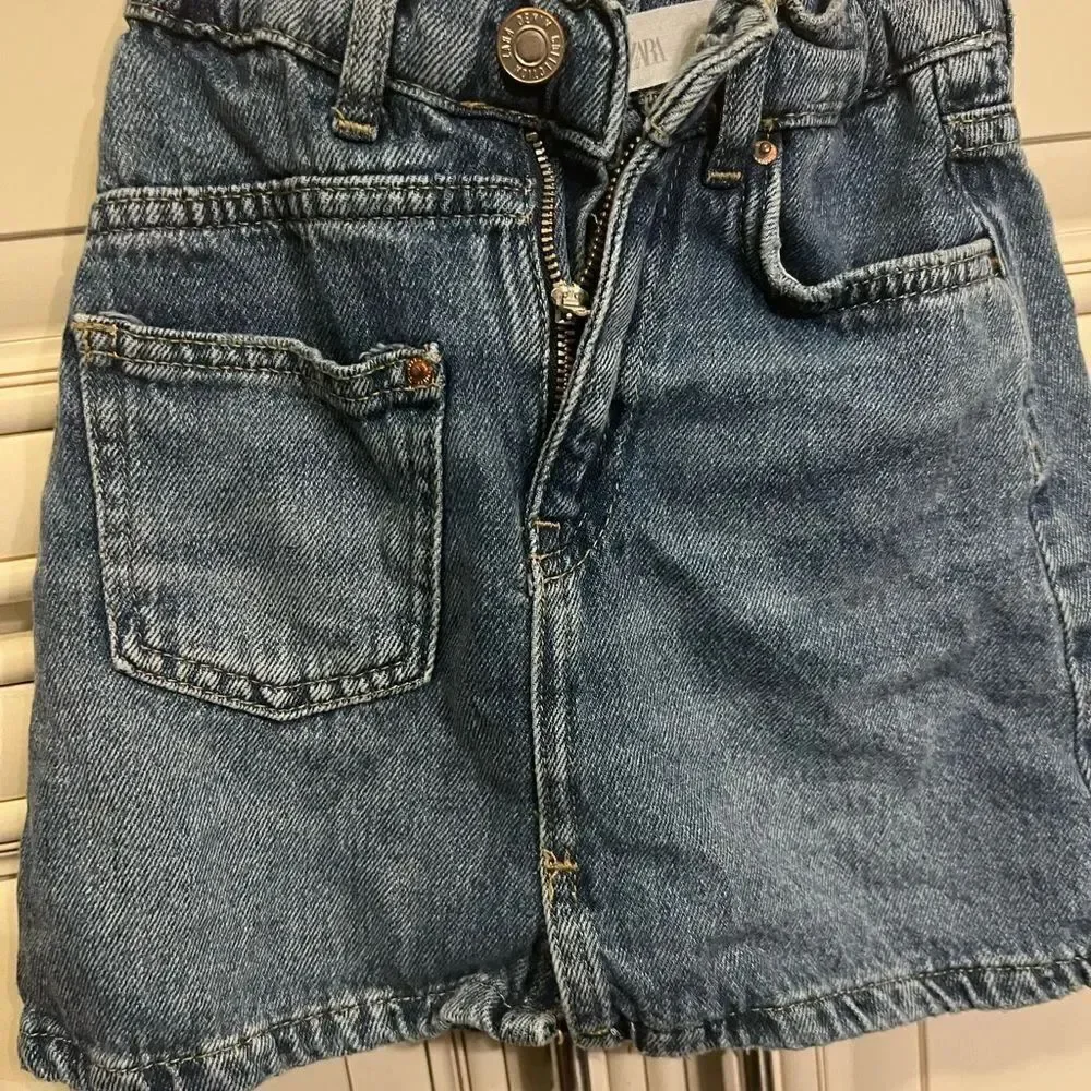 ZARA DENIM PAPERBAG SKIRT SZ 7